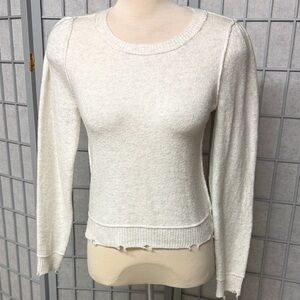 Aerie Cream Knit Sweater, Size Small